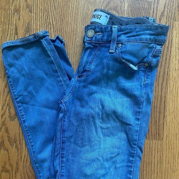 PAIGE DENIM Skyline Skinny Distressed Jeans Stretch size 26 five Pockets Women - Picture 1 of 11